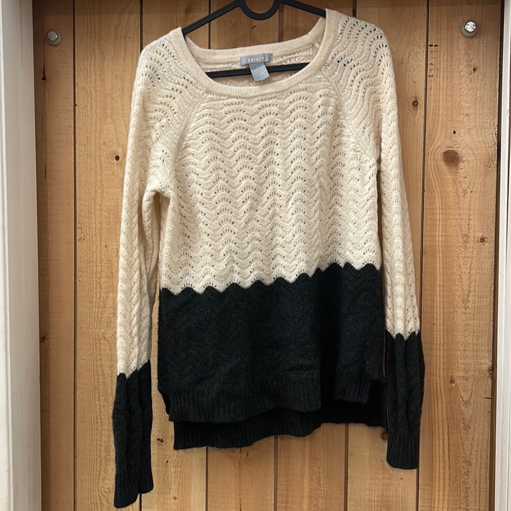 Hayden 100% Cashmere Color-block Knitted Sweater Size L